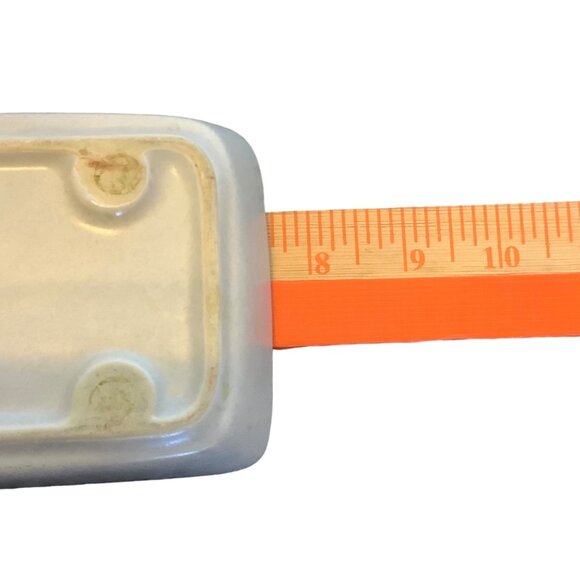 Vtg Rectangular Stoneware Trinket Relish Dish Blue Floral Design 7.5"x 3.75" x1" - Picture 4 of 6